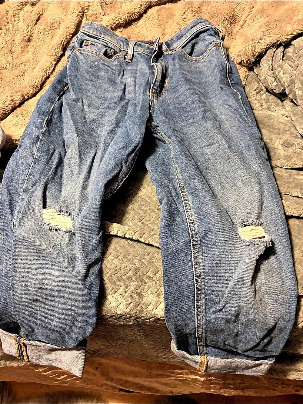 Banana Republic High-Rise Straight Jean Distressed Blue Waist 28